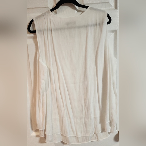 Cristina B Doulw Layered Sleeveless Blouse, Size XXL, White - Picture 3 of 3